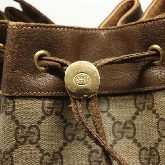 GUCCI GG Supreme Web Sherry Line Bag PVC Beige Gold 72 02 034 Auth 140637 - Picture 11 of 16